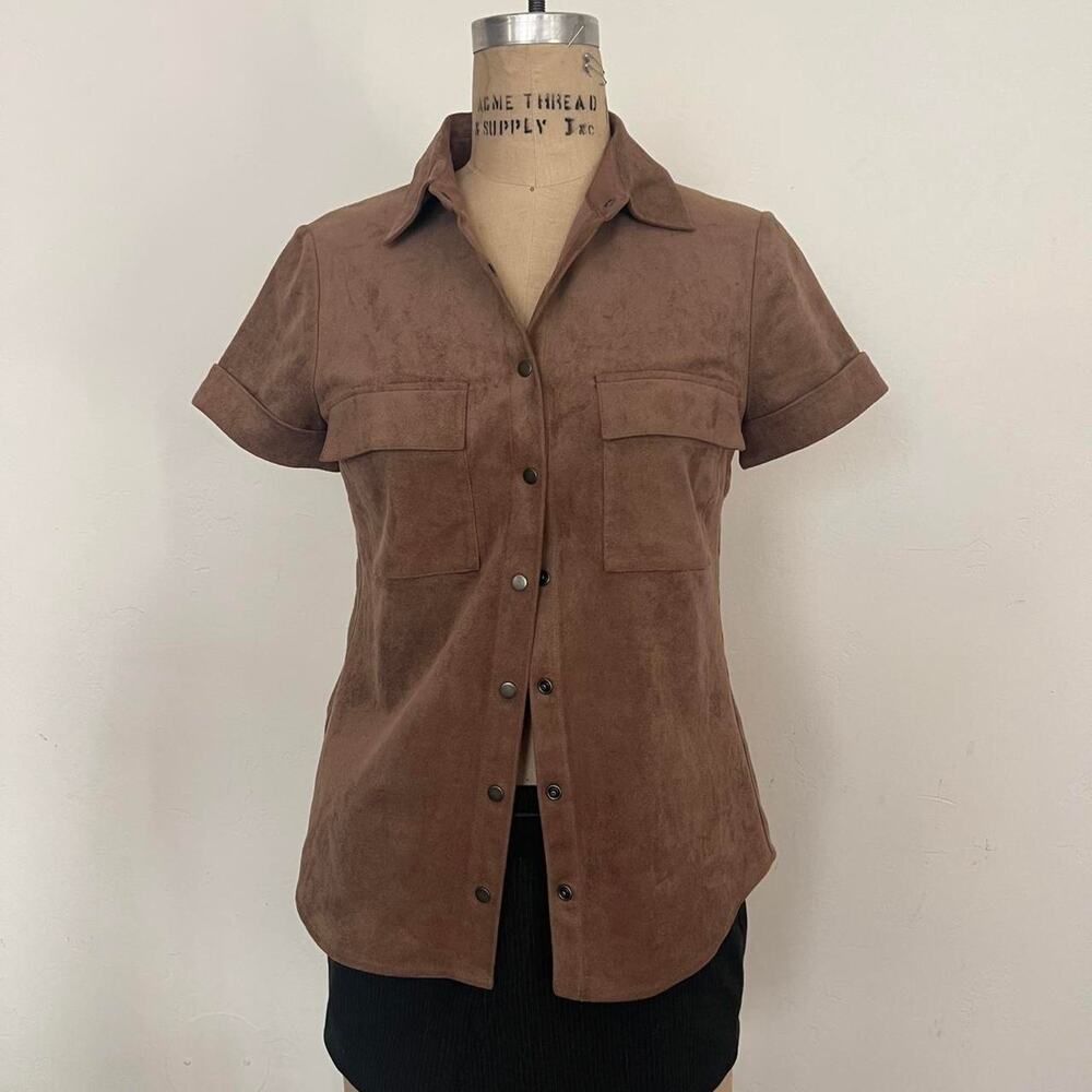 Nwt bcbg suede like button up